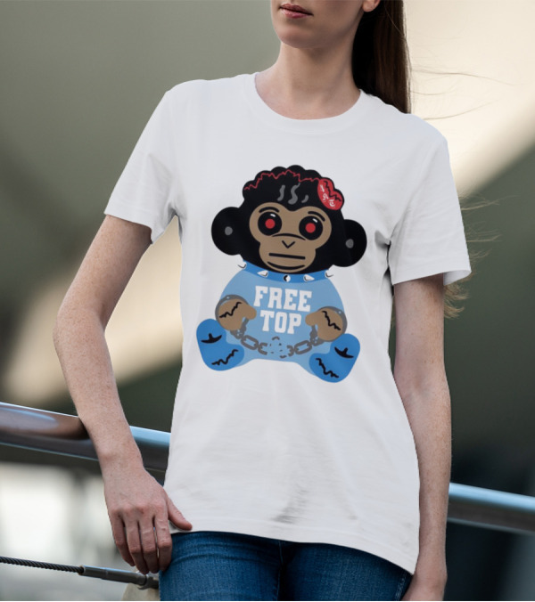 Never Broke Again Free Top Baby Monkey Character Chains T-Shirt