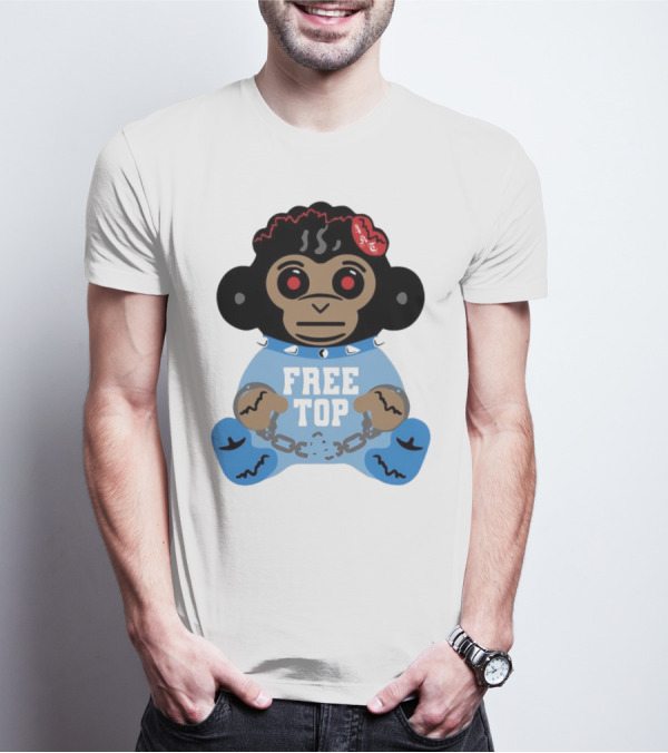 Never Broke Again Free Top Baby Monkey Character Chains T-Shirt