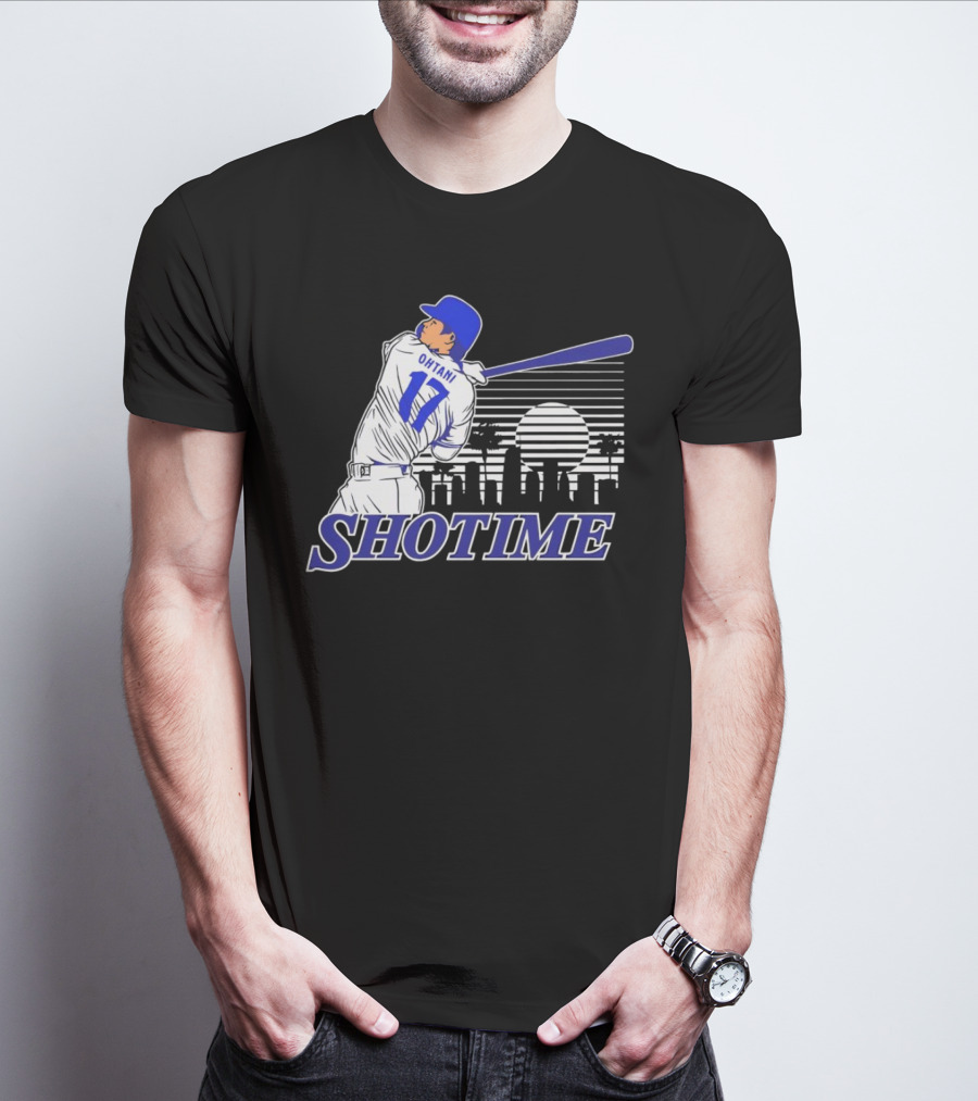 Ohtani 17 Shotime Skyline Baseball Player Dodgers Los Angeles T-Shirt
