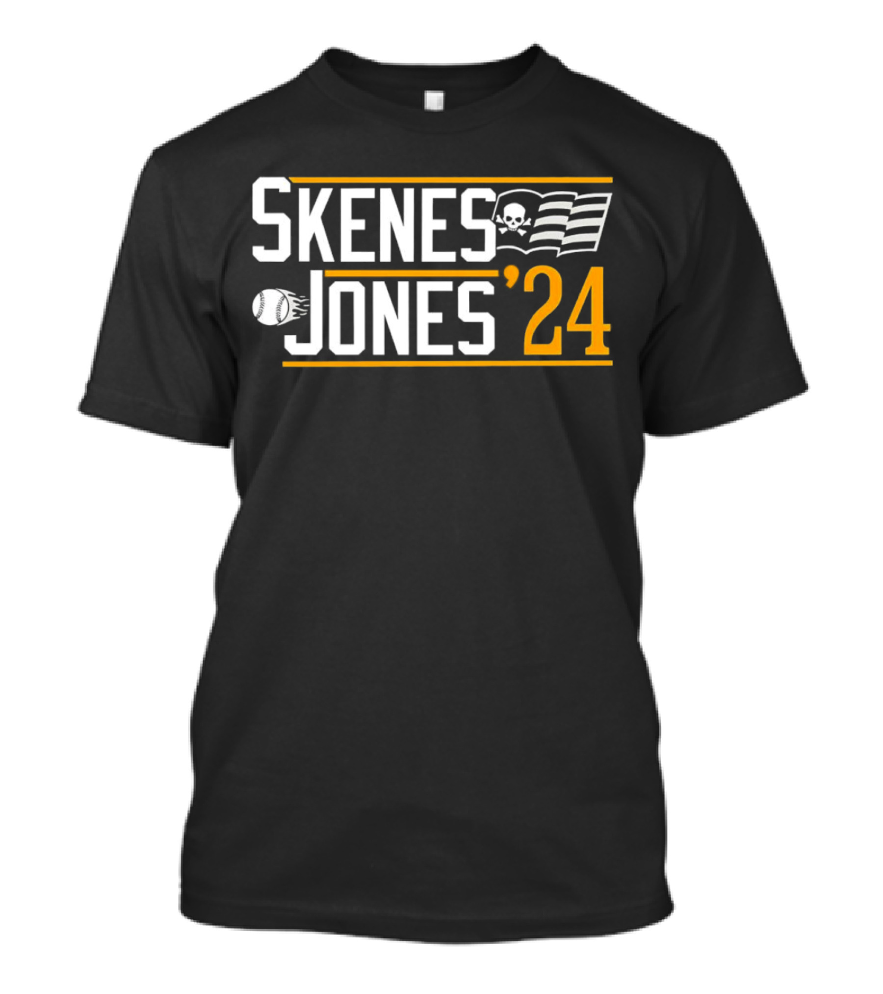 Skenes Jones '24 Baseball Skull Flag T-Shirt