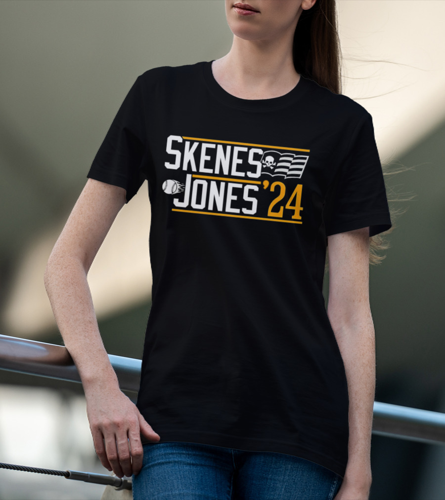 Skenes Jones '24 Baseball Skull Flag T-Shirt