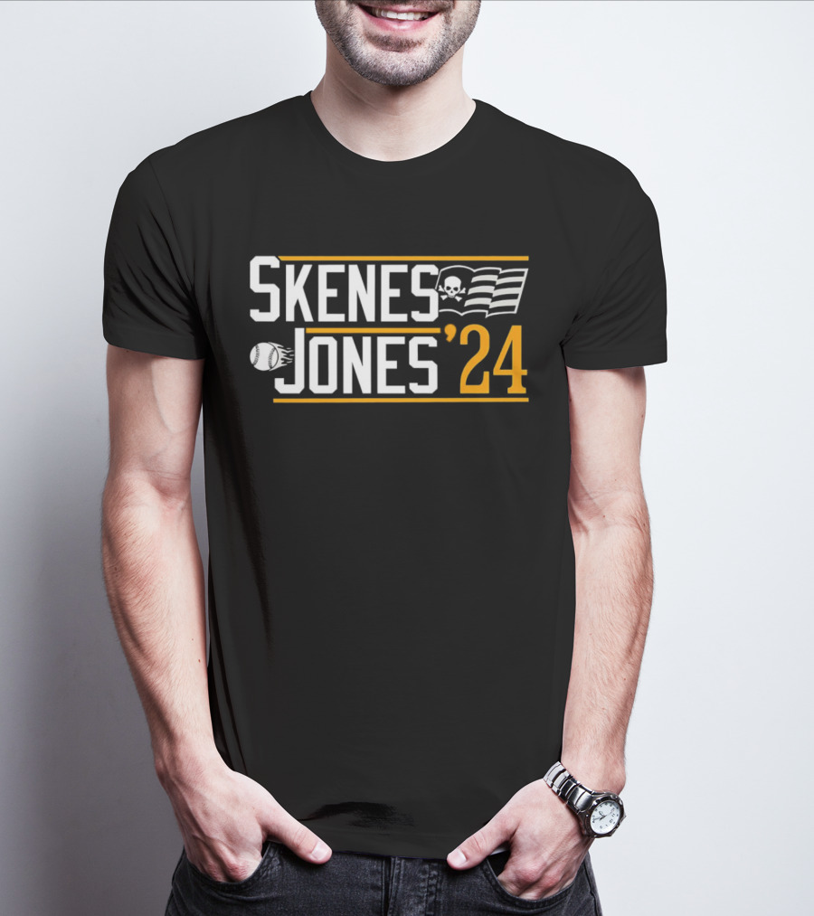 Skenes Jones '24 Baseball Skull Flag T-Shirt