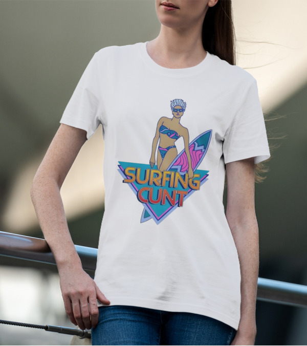 Surfing Cunt Retro Summer Vibes Surfer Girl Iconic T-Shirt