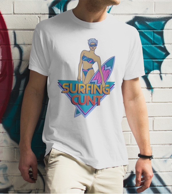 Surfing Cunt Retro Summer Vibes Surfer Girl Iconic T-Shirt