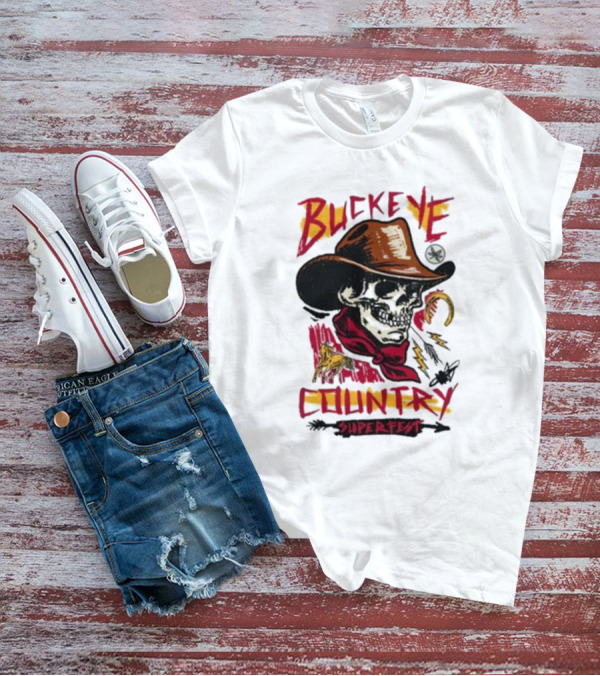 Buckeye Country Superfest Skeleton Cowboy With Horse And Lasso T-Shirt