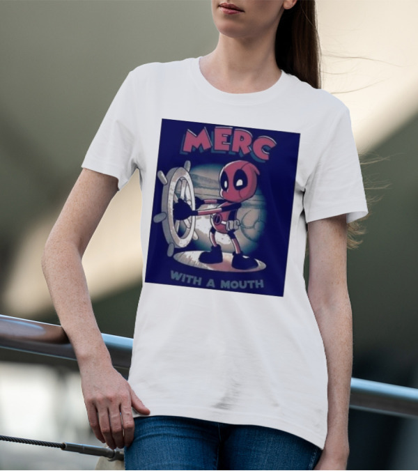 Deadpool Merc With A Mouth Steering Wheel Cartoon T-Shirt