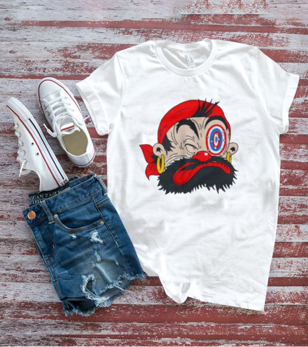 Popeye The Sailor Man Bluto Sindbad Face Close-Up Red Bandana Gold Earrings T-Shirt