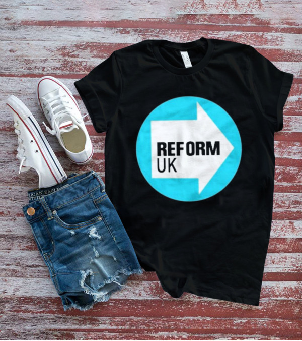 Reform UK Arrow Symbol Blue Circle T-Shirt