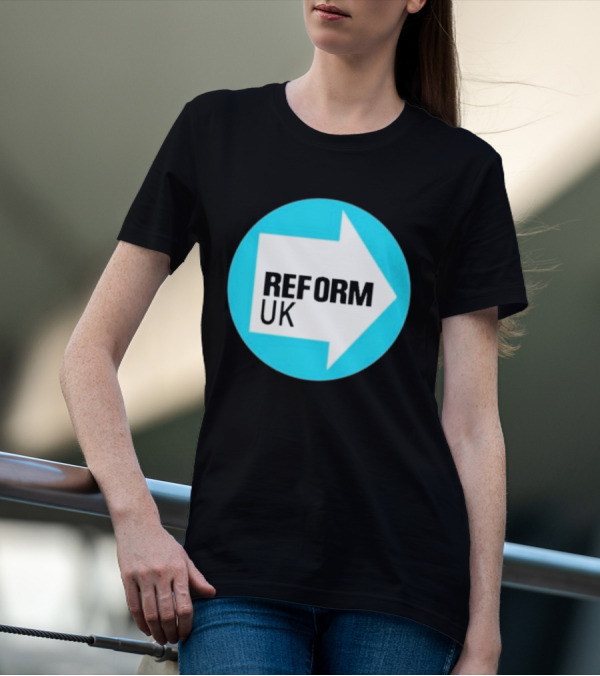 Reform UK Arrow Symbol Blue Circle T-Shirt
