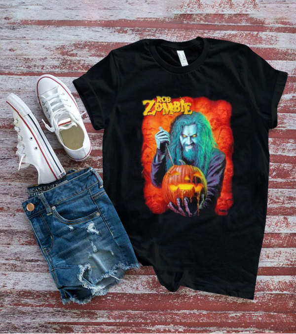 Rob Zombie Hellbilly Deluxe Halloween Pumpkin Horror T-Shirt