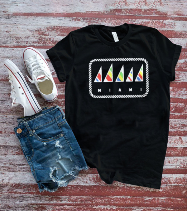 Romia Miami Vintage Colorful Sailboat T-Shirt