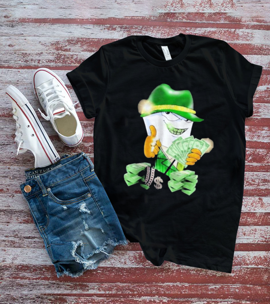 Thug Shake Money Master Shake With Cash And Green Hat T-Shirt