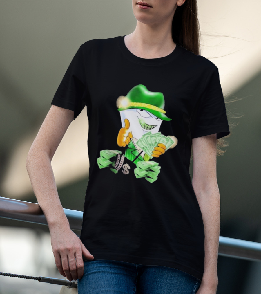Thug Shake Money Master Shake With Cash And Green Hat T-Shirt