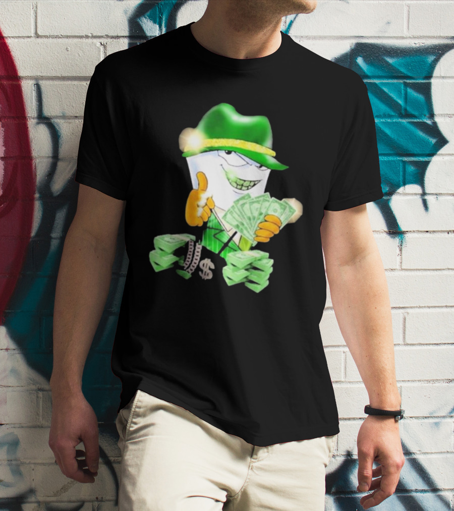 Thug Shake Money Master Shake With Cash And Green Hat T-Shirt