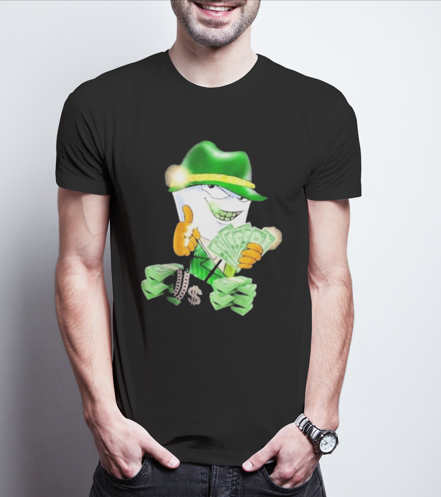 Thug Shake Money Master Shake With Cash And Green Hat T-Shirt
