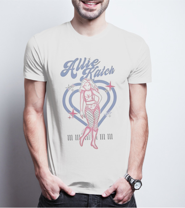 Allie Katch Wrestling Heart Silhouette With Star Accents T-Shirt
