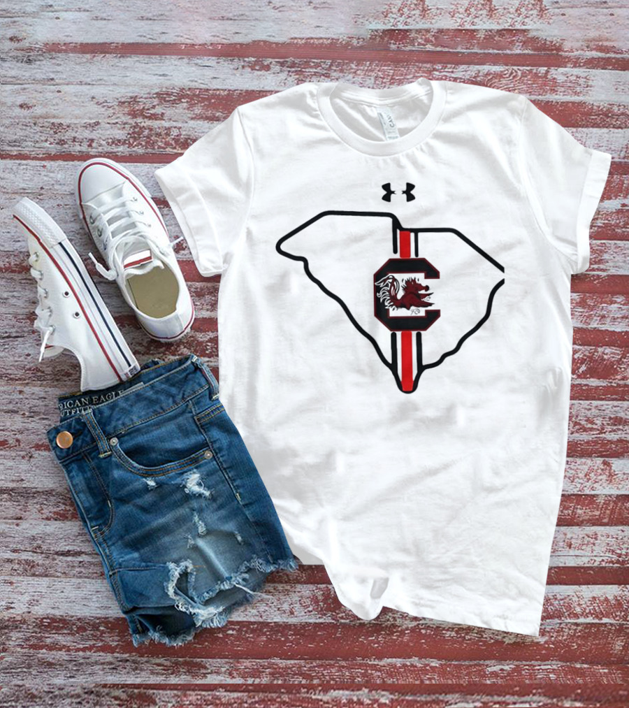 South Carolina Gamecocks Map Outline Under Armour T-Shirt