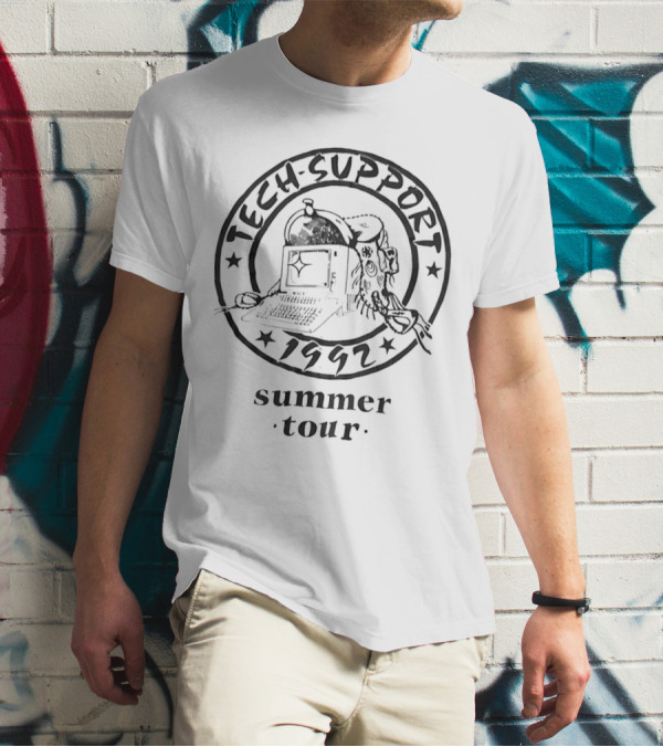 Tech Support 1992 Summer Tour Retro Computer T-Shirt
