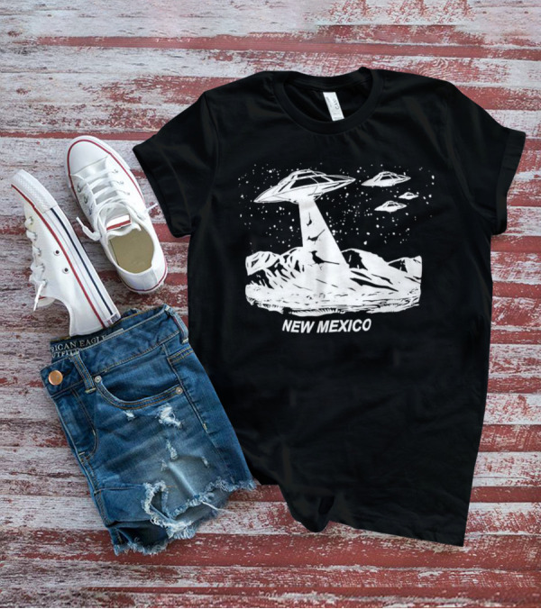 New Mexico UFOs And Aliens In Starry Sky Scene T-Shirt