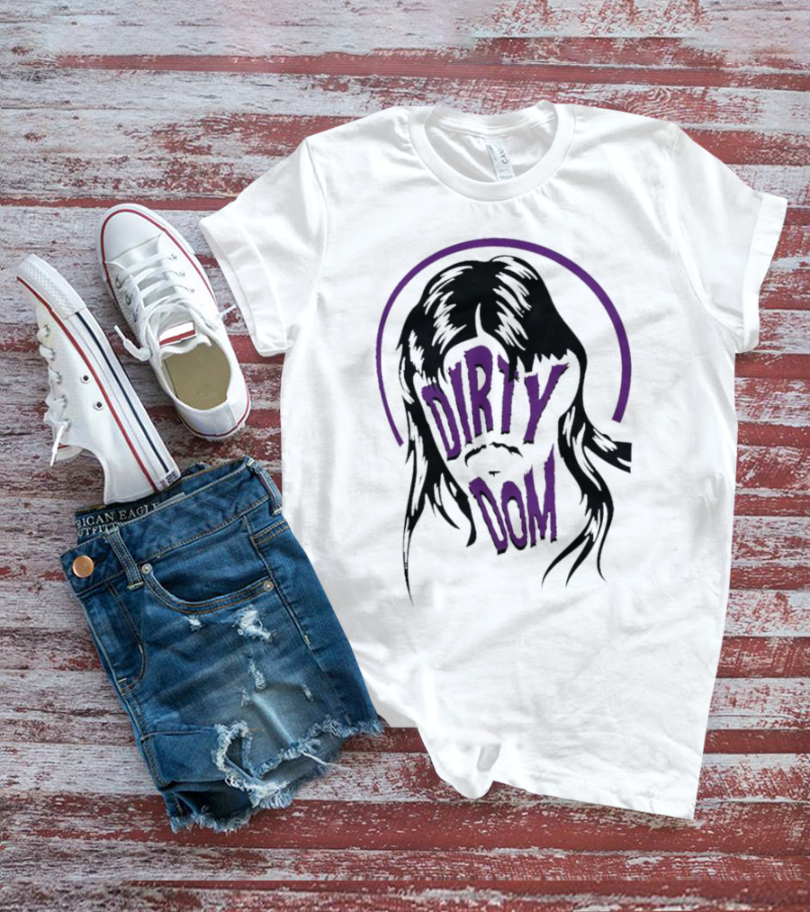 Dirty Dom Mullet Retro Style Black And Purple T-Shirt