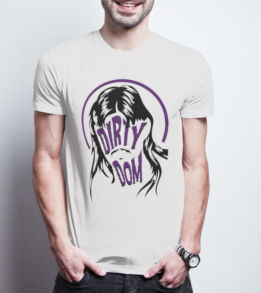 Dirty Dom Mullet Retro Style Black And Purple T-Shirt