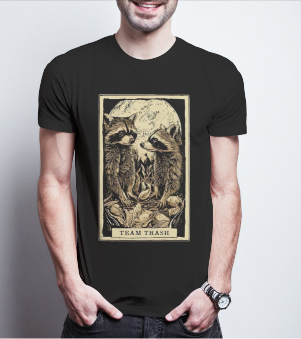 Raccoon Team Trash Tarot Card Moon T-Shirt