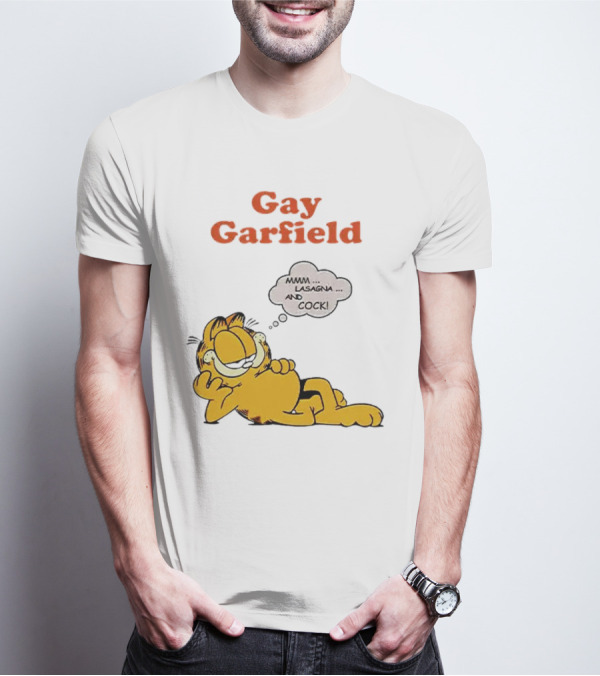 Gay Garfield Mmm Lasagna And Cock Meme T-Shirt