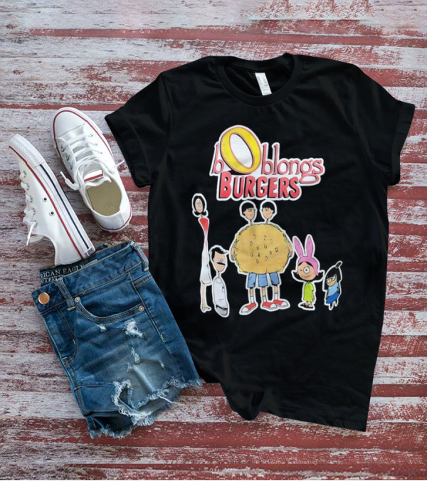 Boblongs Burgers Cartoon Characters Holding Burger T-Shirt