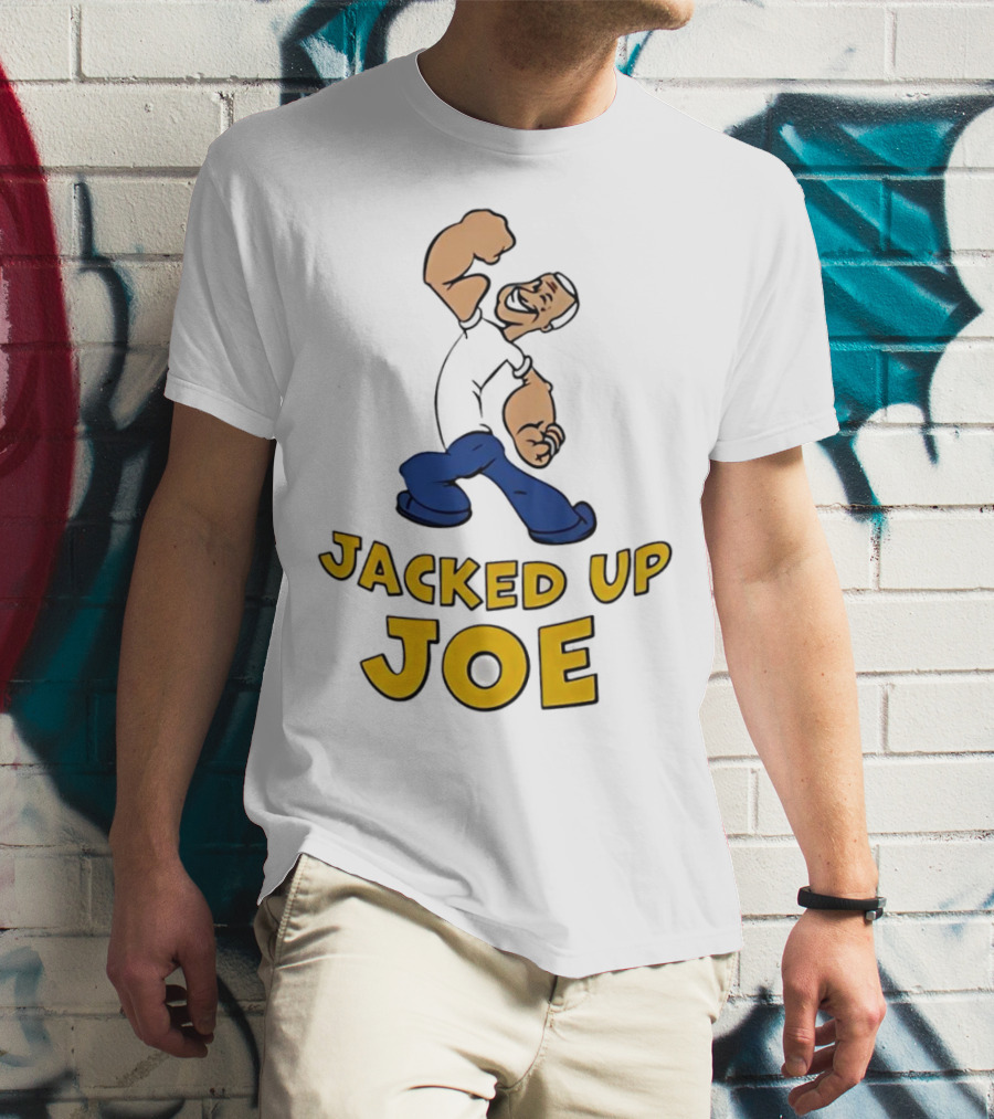 Jacked Up Joe Cartoon Flexing Character T-Shirt
