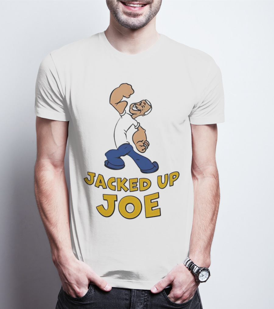 Jacked Up Joe Cartoon Flexing Character T-Shirt