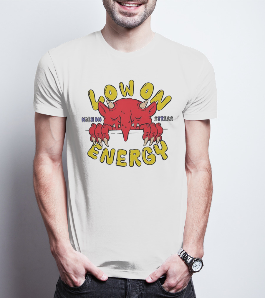 Low On Energy High On Stress Red Demon T-Shirt