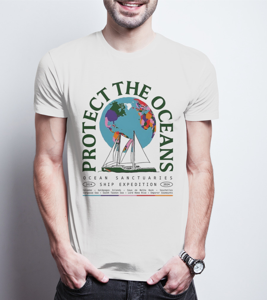 Protect The Oceans Ocean Sanctuaries Ship Expedition 2024 Galápagos Islands Seychelles Sargasso Sea South Tasmans Sea T-Shirt