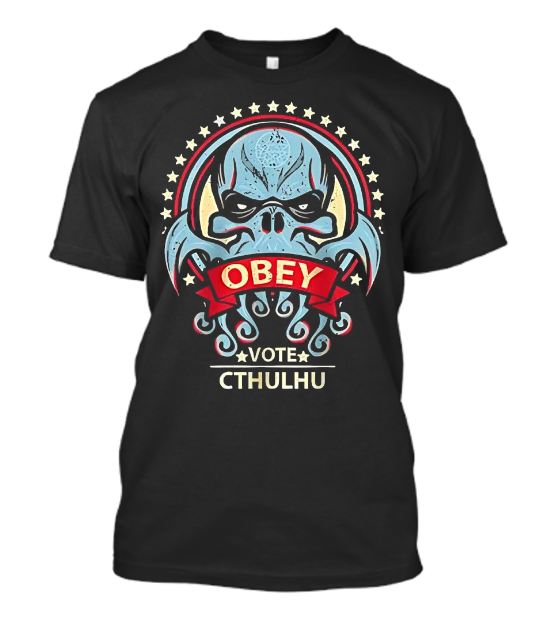 Obey Vote Cthulhu Political Parody Monster T-Shirt