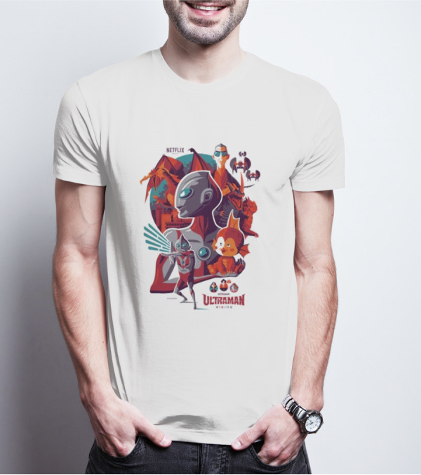 Netflix Ultraman Rising Cartoon Kaiju Characters T-Shirt