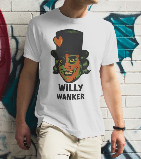 Willy Wanker Orange Heart Character T-Shirt
