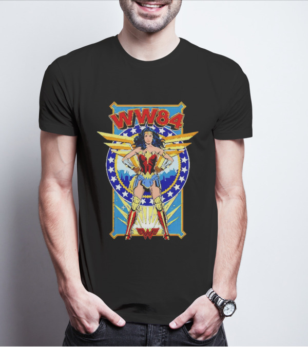 WW84 Wonder Woman Retro Superhero Wings And Stars T-Shirt