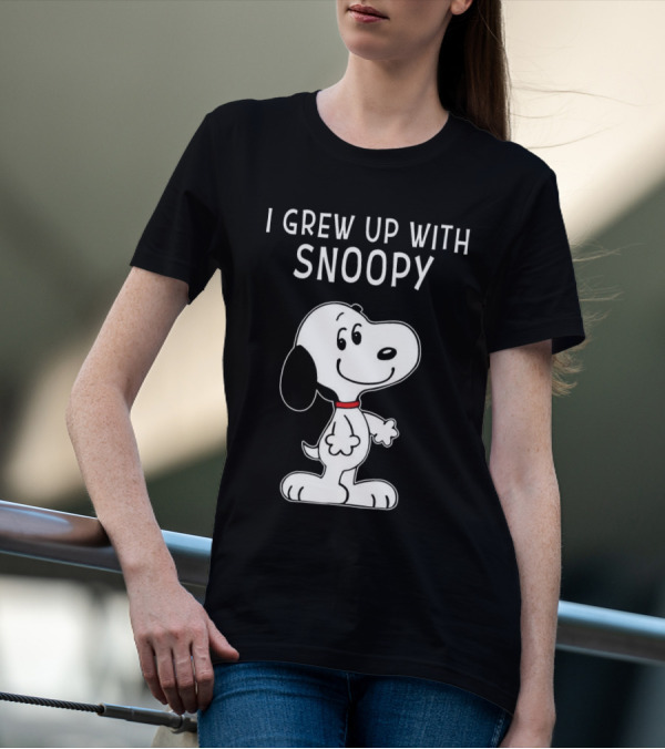 I Grew Up With Snoopy Peanuts Character Nostalgic Fun T-Shirt