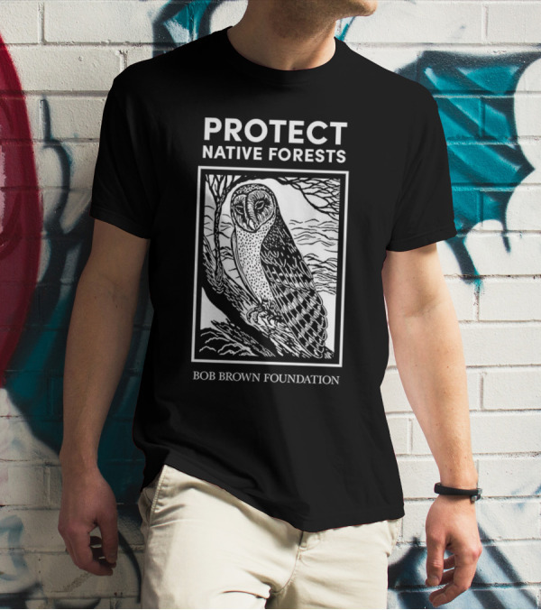 Protect Native Forests Owl Bob Brown Foundation T-Shirt