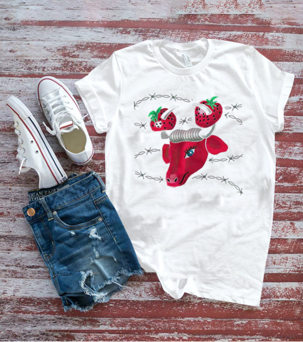 Strawberry Bull Barbed Horns T-Shirt