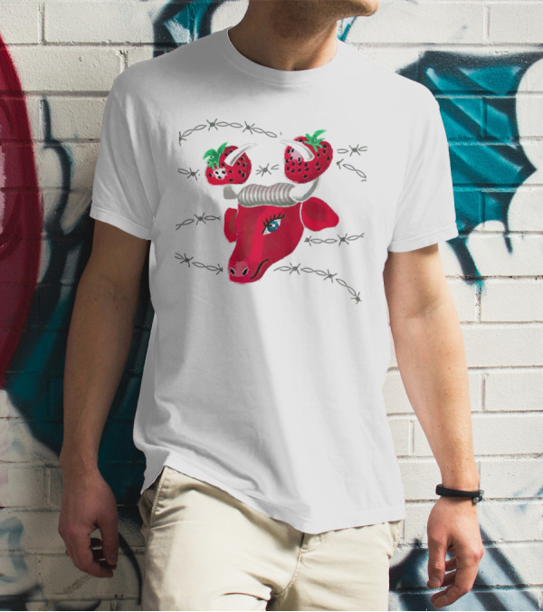 Strawberry Bull Barbed Horns T-Shirt