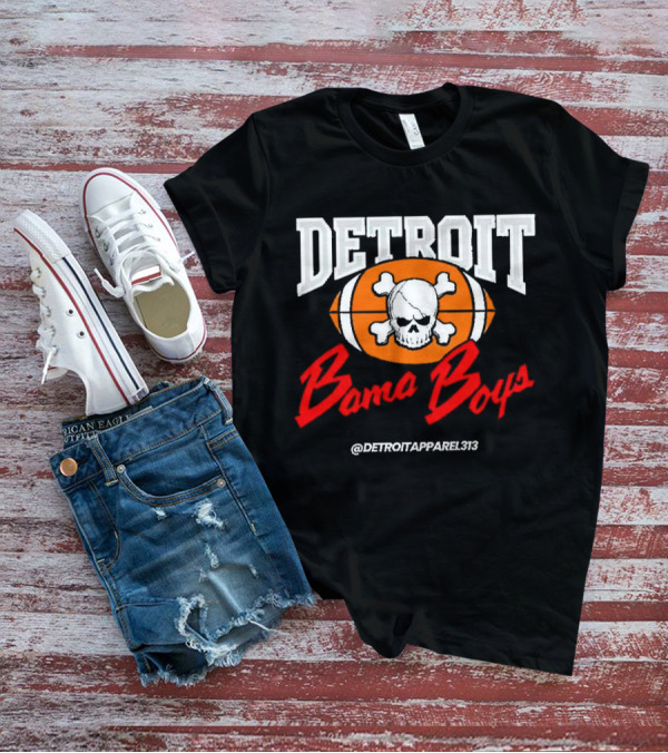 Detroit Bama Boys Skull Football @DetroitApparel313 T-Shirt