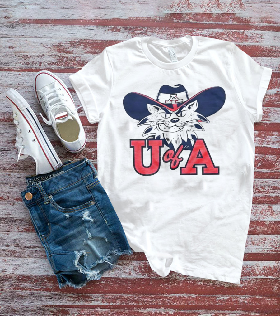 Arizona Wildcats U Of A Mascot Cowboy Hat T-Shirt