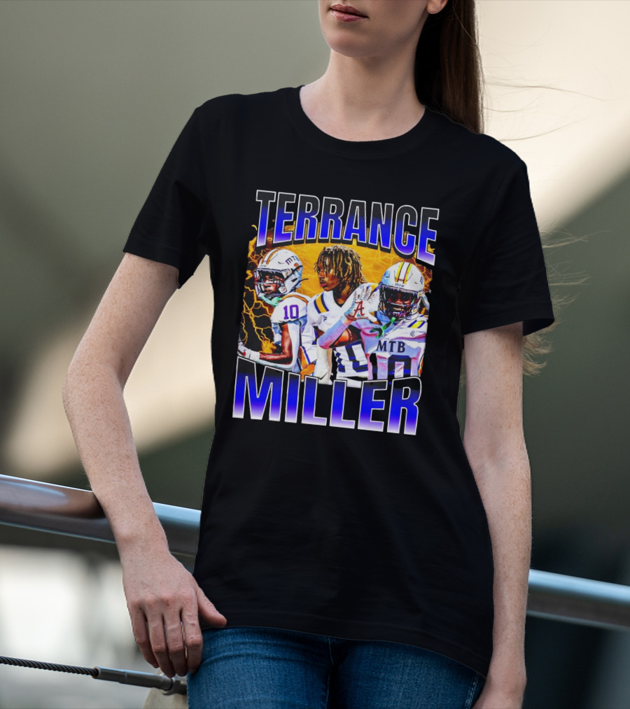 Terrance Miller Football MTB 10 Graphic Locker Room Sports Image T-Shirt