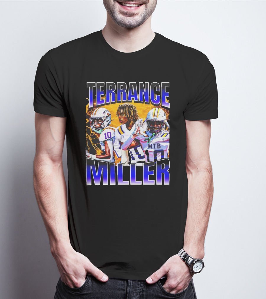 Terrance Miller Football MTB 10 Graphic Locker Room Sports Image T-Shirt