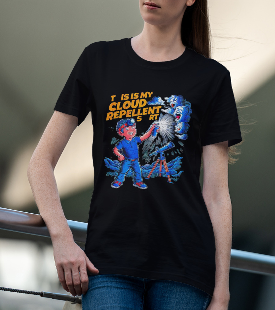 Funny Stargazing With Cloud Repellent Spray And Telescope T-Shirt