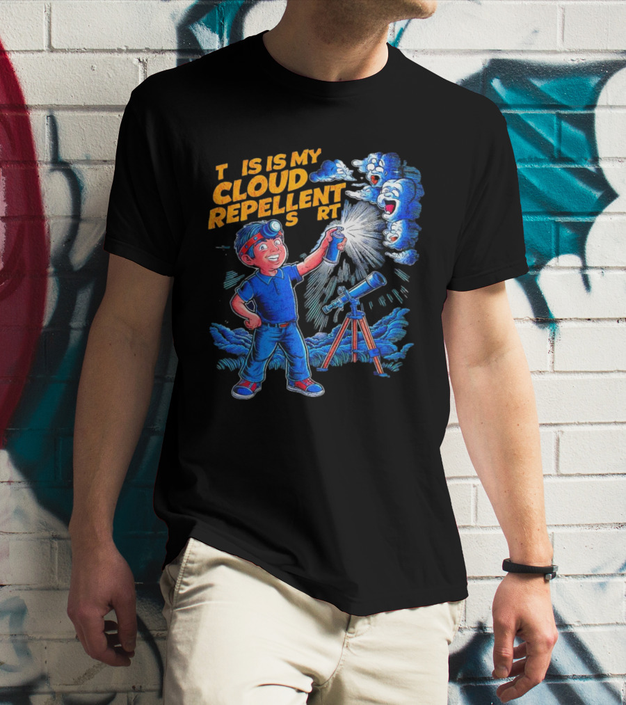 Funny Stargazing With Cloud Repellent Spray And Telescope T-Shirt