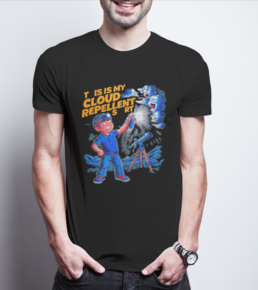 Funny Stargazing With Cloud Repellent Spray And Telescope T-Shirt