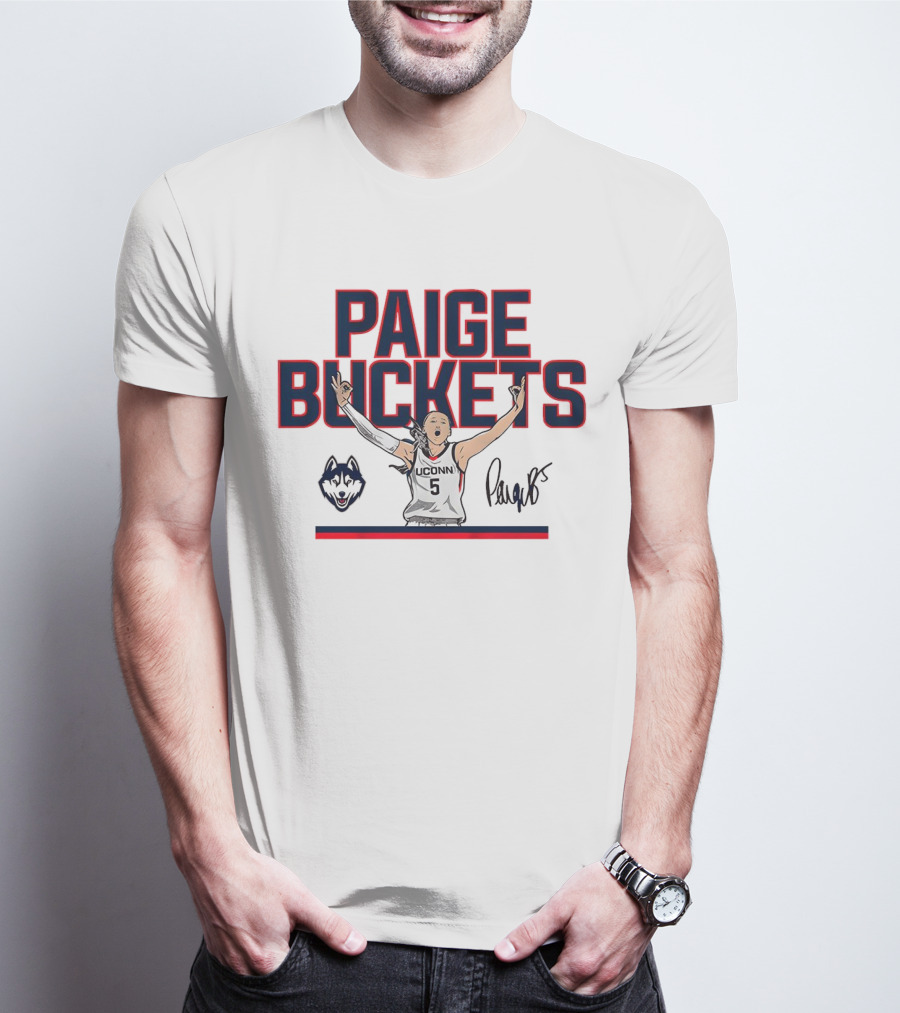 UConn Paige Bueckers Buckets Huskies Basketball Signature T-Shirt