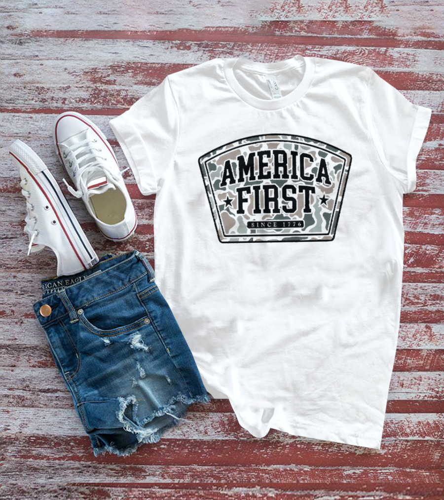 America First Camo Patch Since 1776 T-Shirt