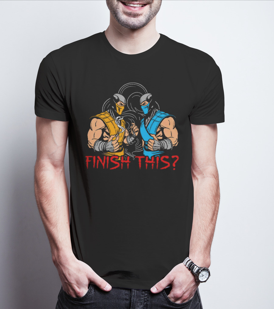 Finish This Mortal Kombat Smoke Sub-Zero Scorpion Showdown T-Shirt